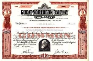 Great Northern Railway share certificate from the site masthead