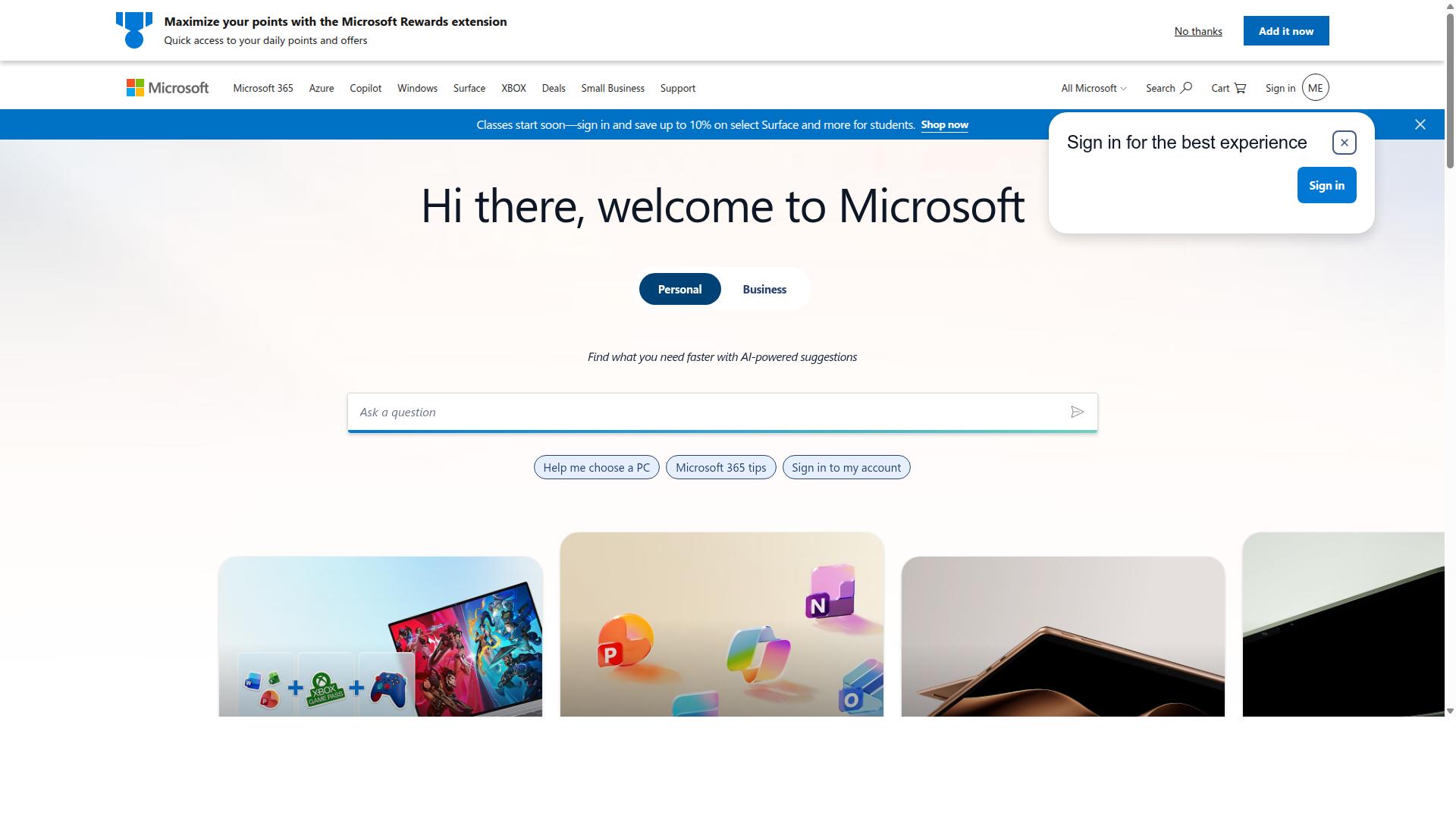 Microsoft website