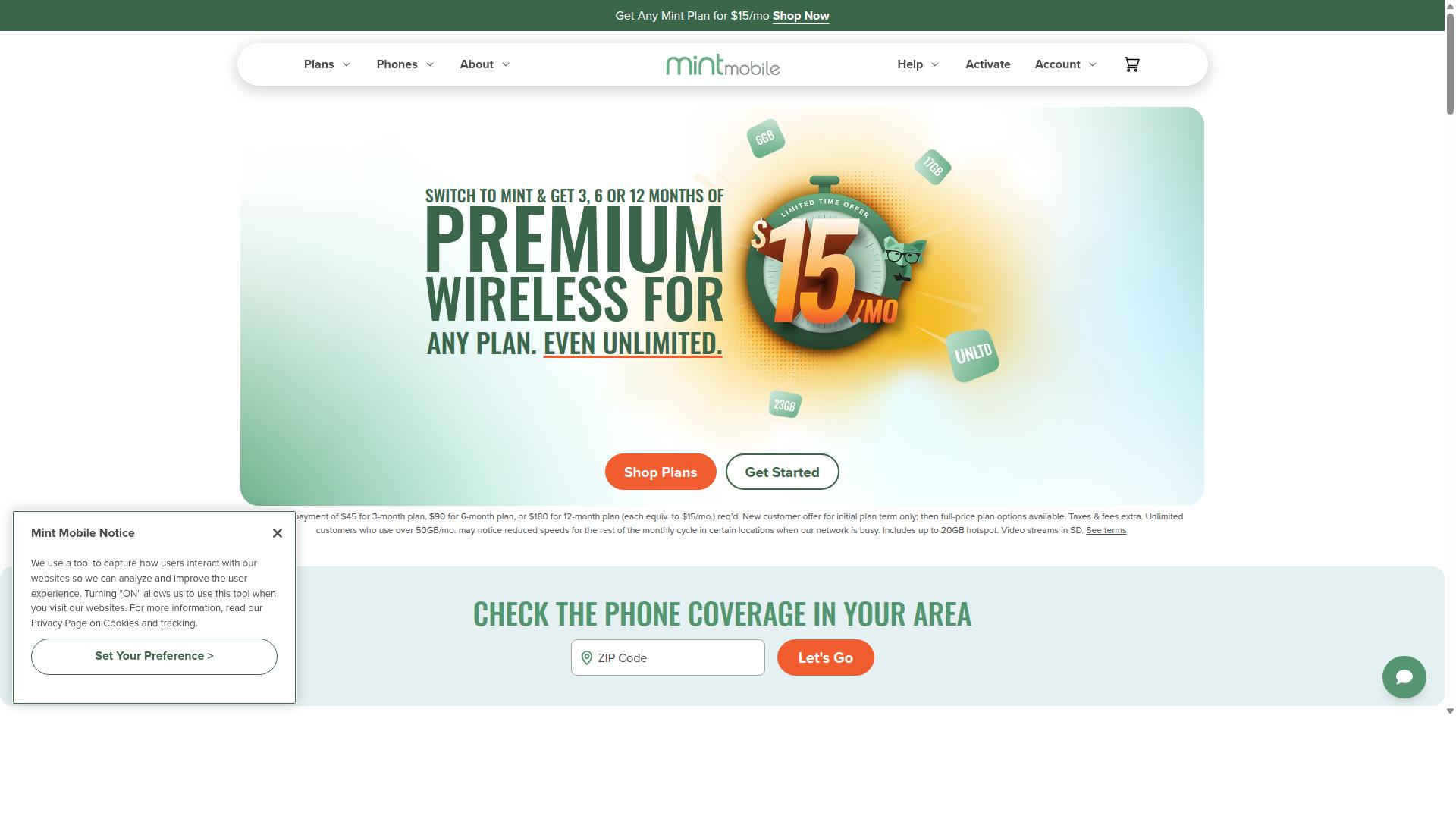 Mint Mobile website