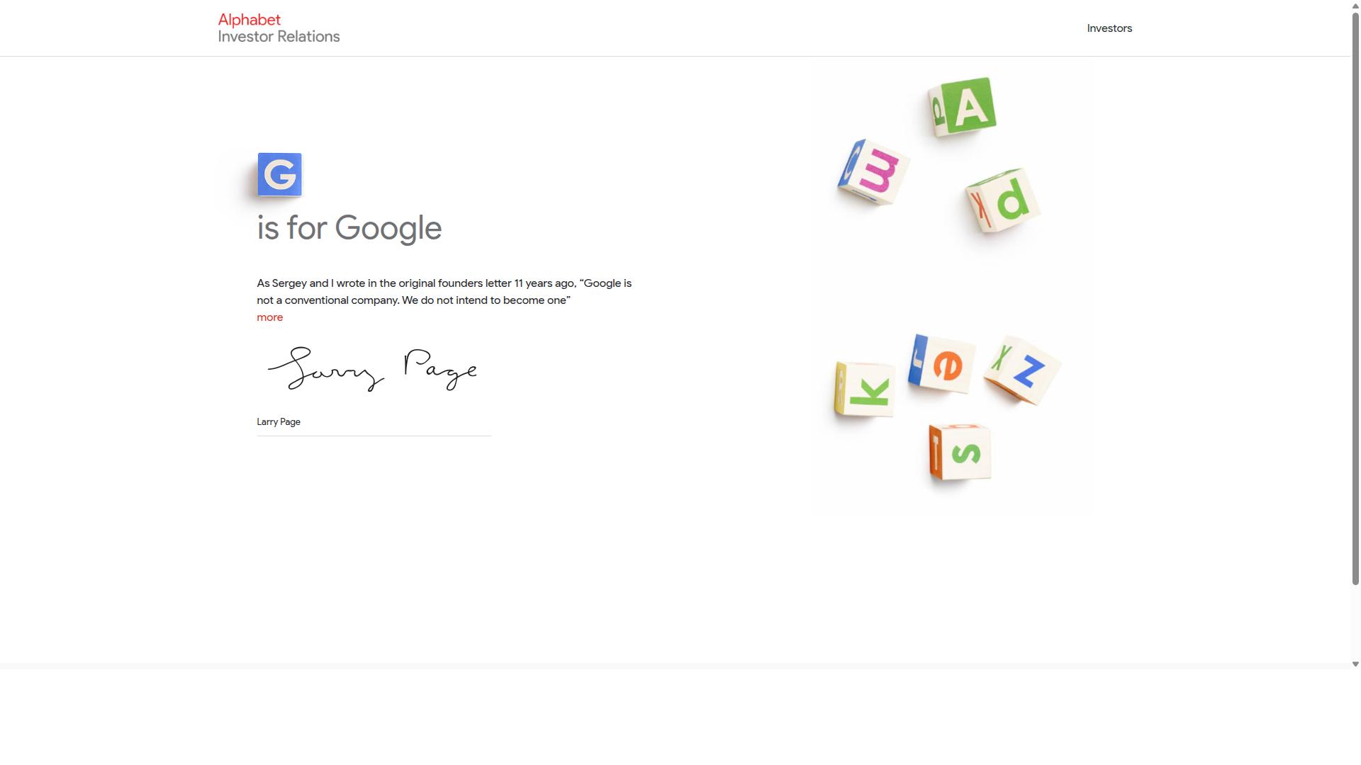 Alphabet website